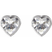 Platinum Stuller Lab-Grown Moissanite Stud Earrings