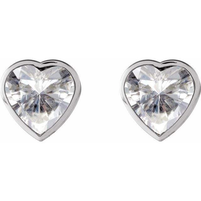 Platinum Stuller Lab-Grown Moissanite Stud Earrings