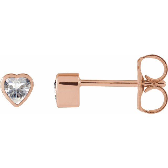 14K Rose Stuller Lab-Grown Moissanite Stud Earrings