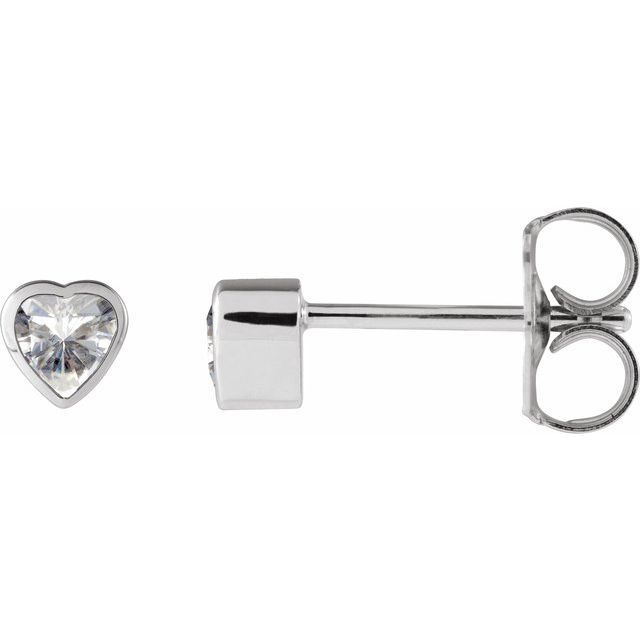 14K White Stuller Lab-Grown Moissanite Stud Earrings