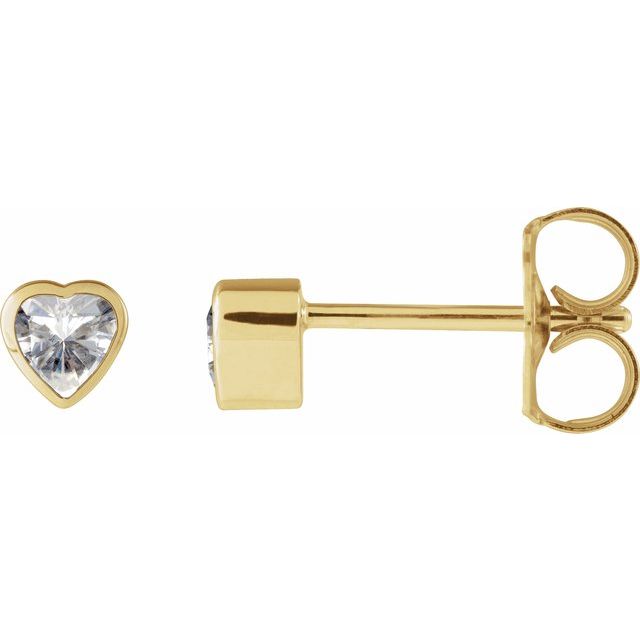 14K Yellow Stuller Lab-Grown Moissanite Stud Earrings