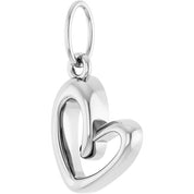 14K White Petite Heart Pendant