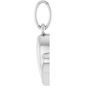 14K White Petite Heart Pendant