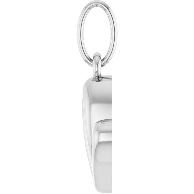 14K White Petite Heart Pendant