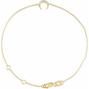 14K Yellow .04 CTW Natural Diamond Crescent Moon 6 1/2-7 1/2 Bracelet