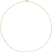 14K Yellow 1.1 mm Dapped Cable 20" Chain
