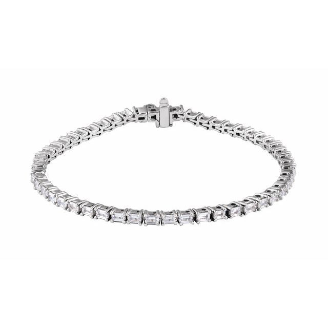 14K White Gold 5 CTW Lab-Grown Diamond Line Bracelet - BRC952:LG601:P