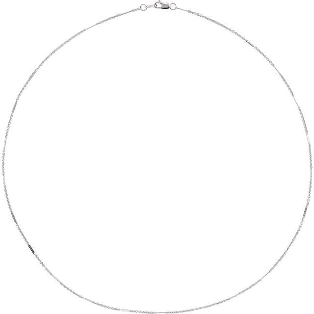 Sterling Silver 1.1 mm Dapped Cable 16" Chain