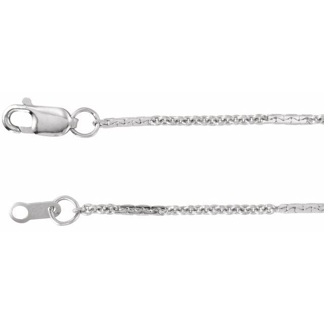 Sterling Silver 1.1 mm Dapped Cable 16" Chain