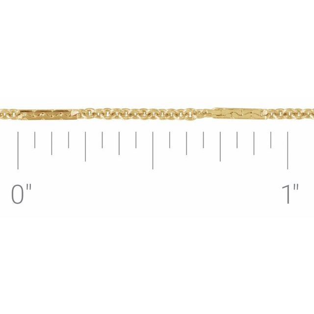 14K Yellow Recycled Metal 1.1 mm Dapped Cable Chain by the Inch