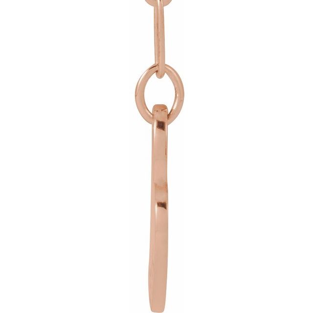 14K Rose Sister Heart 18" Necklace