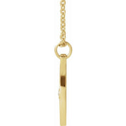 14K Yellow .015 CT Natural Diamond Compass 16-18" Necklace