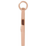 14K Rose .015 CT Natural Diamond Compass Pendant