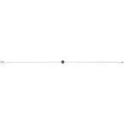 Sterling Silver Natural Amethyst 6 1/2-7 1/2" Bracelet