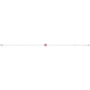Sterling Silver Natural Pink Tourmaline  6 1/2-7-1/2" Bracelet