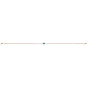 14K Rose Natural Blue Zircon  6 1/2-7-1/2" Bracelet