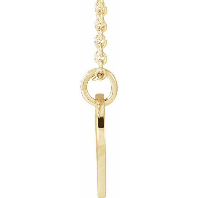 14K Yellow Script Initial K 16-18" Necklace
