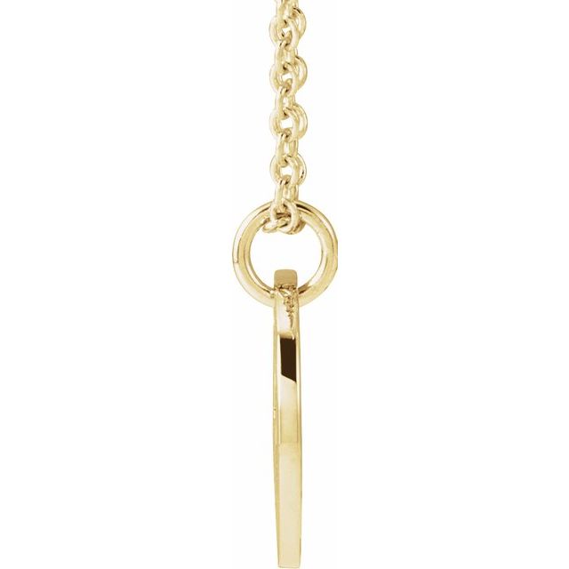 14K Yellow Script Initial P 16-18" Necklace