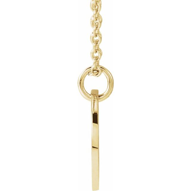 14K Yellow Script Initial H 16-18" Necklace