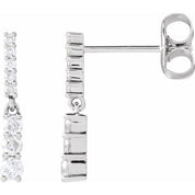 14K White 1/4 CTW Natural Diamond Dangle Earrings