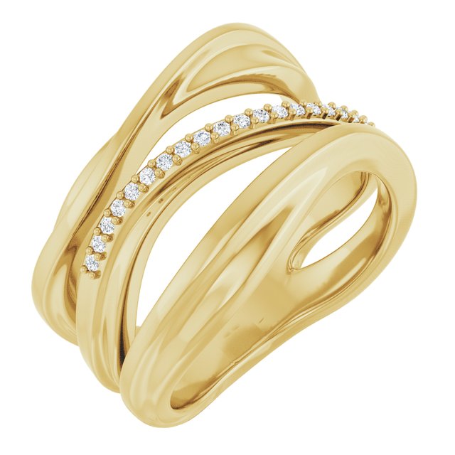14K Yellow Natural Diamond Freeform Ring - .07 CTW