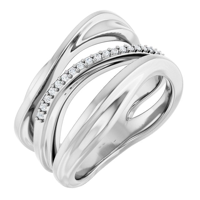 14K White Gold .07 CTW Natural Diamond Freeform Ring - 126762:105:P