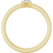 14K Yellow Gold 1/5 CT Natural Diamond Bezel-Set Solitaire Ring - 126776:104:P