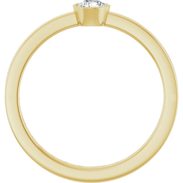 14K Yellow Gold 1/5 CT Natural Diamond Bezel-Set Solitaire Ring - 126776:104:P