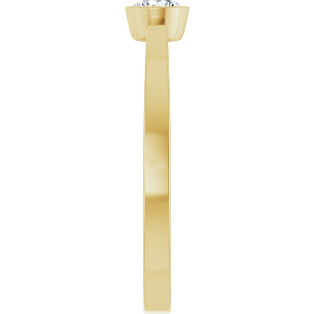 14K Yellow Gold 1/5 CT Natural Diamond Bezel-Set Solitaire Ring - 126776:104:P