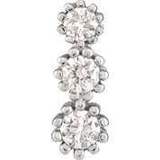 14K White 1/8 CTW Natural Diamond Three-Stone Pendant
