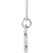 14K White Petite Initial R 16" Necklace