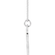14K White Petite Initial G 16" Necklace