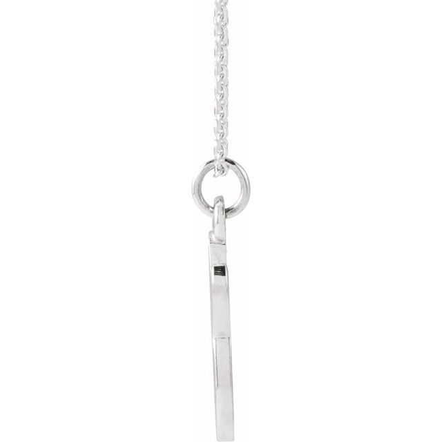 14K White Petite Initial G 16" Necklace