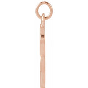 14K Rose Petite Initial G Pendant