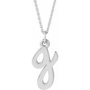 14K White Petite Initial G 16" Necklace