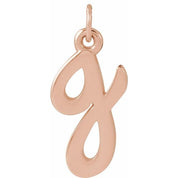 14K Rose Petite Initial G Pendant