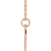 14K Rose Script Initial G 16-18" Necklace