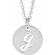 Sterling Silver Script Initial G 16-18" Necklace