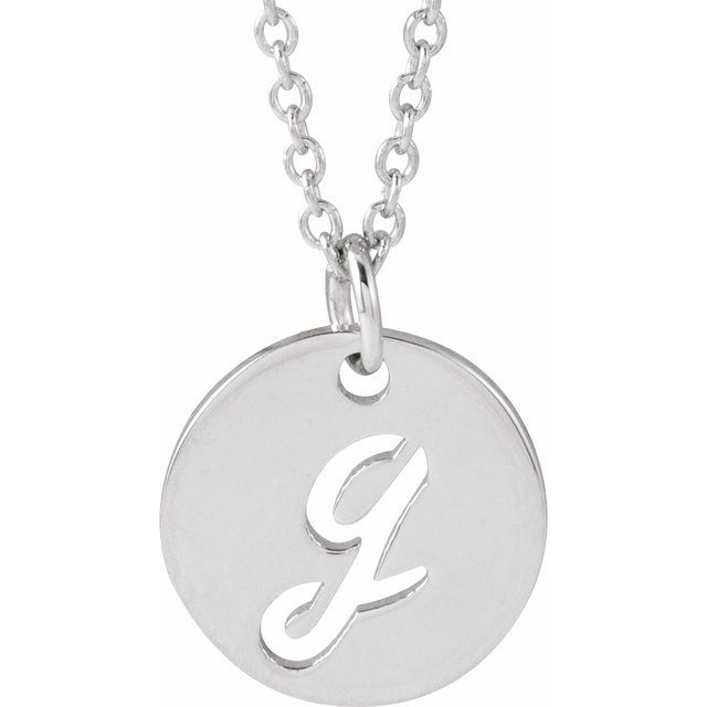 Sterling Silver Script Initial G 16-18" Necklace
