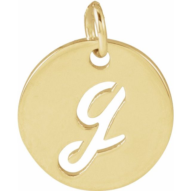 14K Yellow Script Initial G Pendant