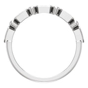 14K White .08 CTW Natural Diamond Stackable Ring