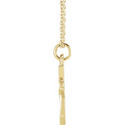 14K Yellow Petite Initial Q 16" Necklace