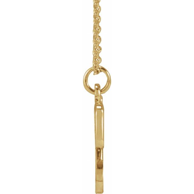 14K Yellow Petite Initial Y 16" Necklace