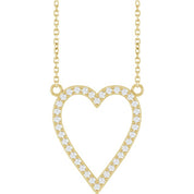 14K Yellow 1/4 CTW Natural Diamond Heart 18" Necklace