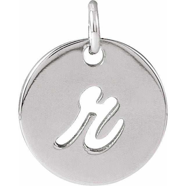Platinum Script Initial R Pendant