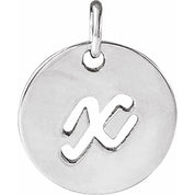 Sterling Silver Script Initial X Pendant