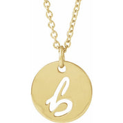 14K Yellow Script Initial B 16-18" Necklace