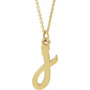 14K Yellow Petite Initial J 16" Necklace