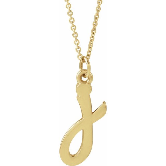 14K Yellow Petite Initial J 16" Necklace