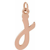 14K Rose Petite Initial J Pendant